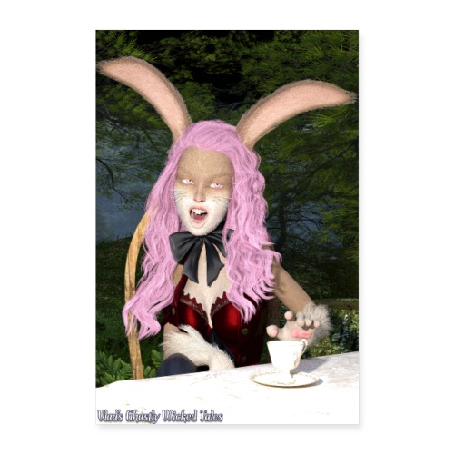 Wonderland March Hare Tea Party - Poster 8x12