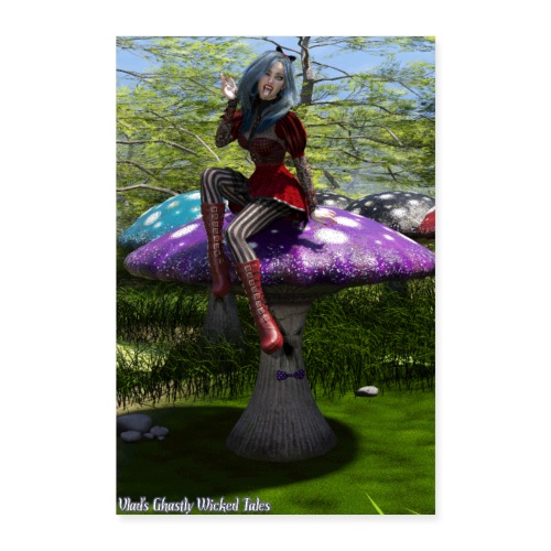 Vampire Alicia Abyss On Mr Mushroom - Poster 8x12