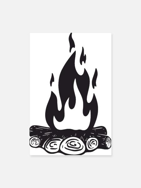 fire illustration - Poster 8x12 - white - Front