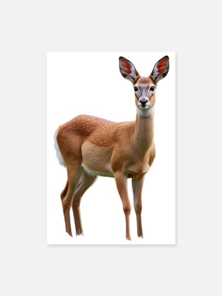 Gentle Fawn in Forest - Poster 8x12 - white - Front