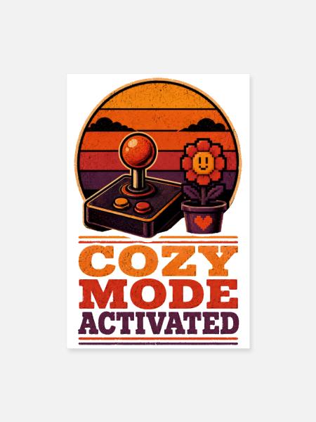 Cozy Mode Activated Retro Arcade - Poster 8x12 - white - Front