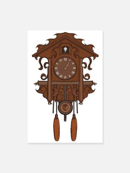 Vintage Rustic Cuckoo Clock Charm - Poster 8x12 - white - Front