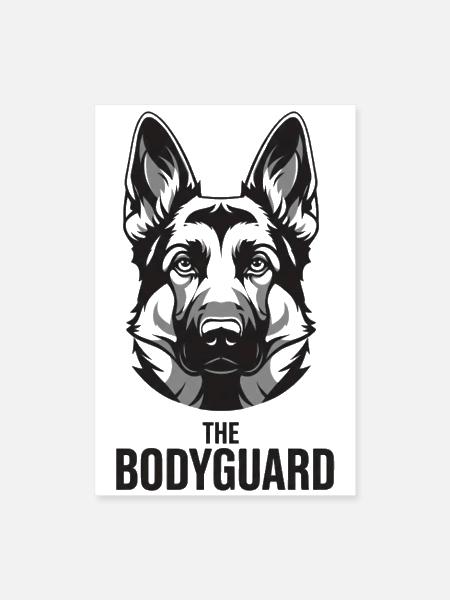 Guard Dog Portrait Art Design - Poster 8x12 - white - Front