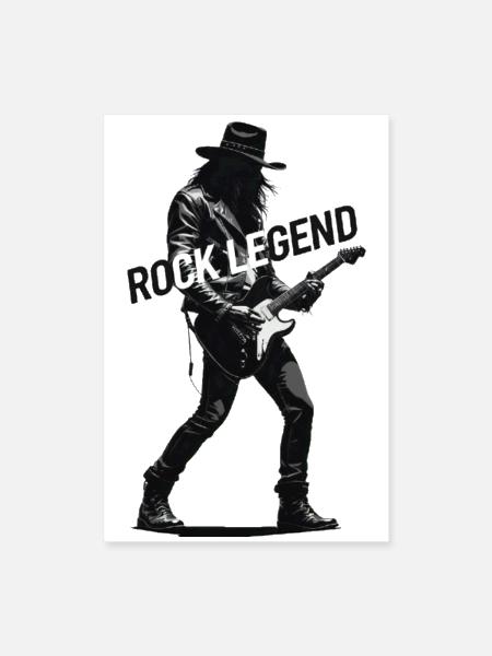 Rock Legend Guitarist Portrait - Poster 8x12 - white - Front