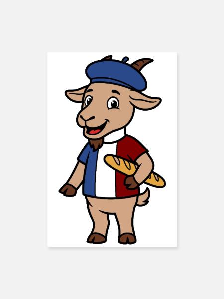 french goat with stickbread - Poster 8x12 - white - Front