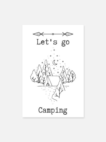 Lets Go Camping - Poster 8x12 - white - Front