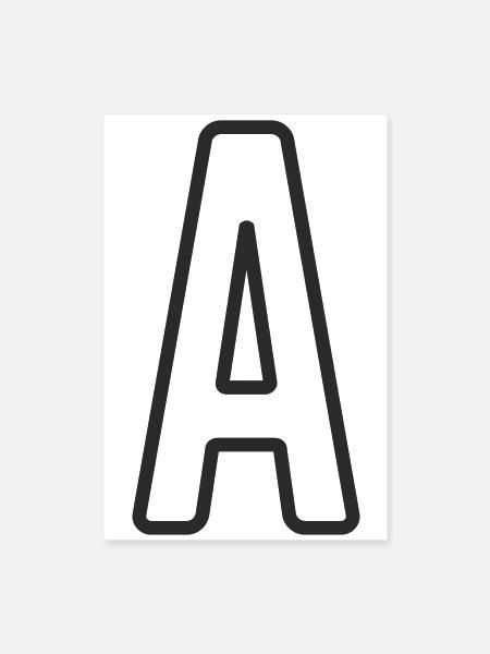 Lettre A Type Design Que ce soit votre nom... - Poster 8 x 12 po - blanc - Devant