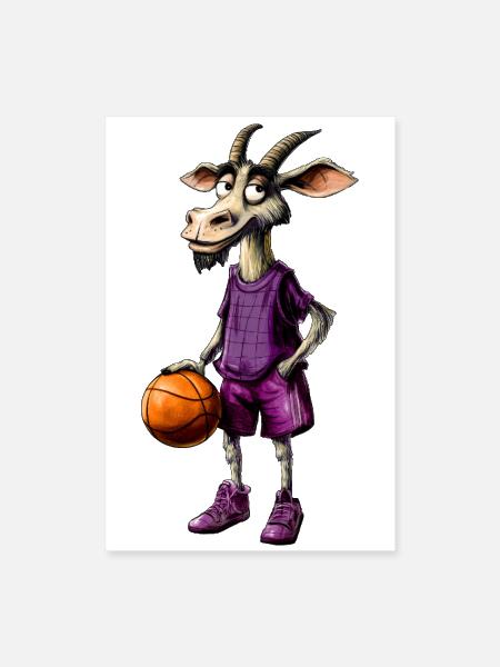 Goats basketball / basketball player goat - Poster 8x12 - white - Front
