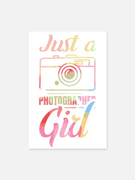 Juste une fille photographe - Poster 8 x 12 po - blanc - Devant