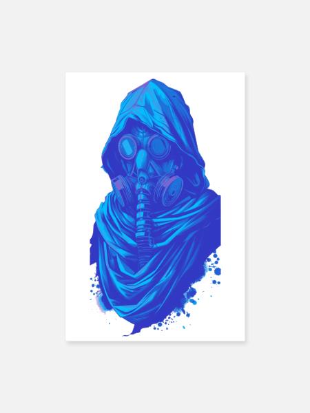 Apocalyptic Gas Mask Hoodie Design - Poster 8x12 - white - Front