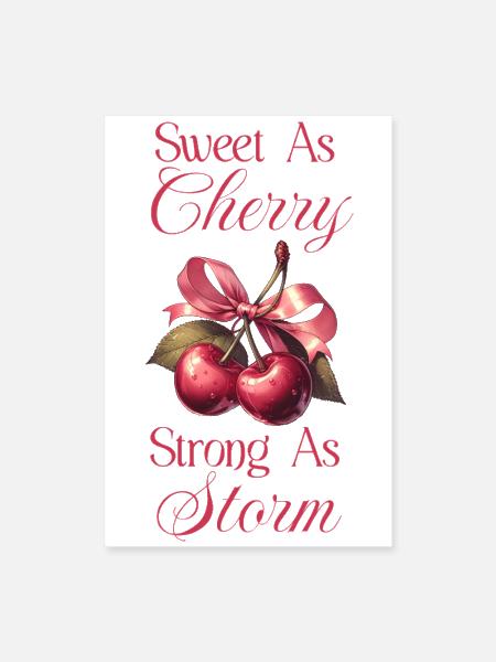 Cute Cherry Presents - Sweet As Cherry Fruits - Poster 8x12 - white - Front
