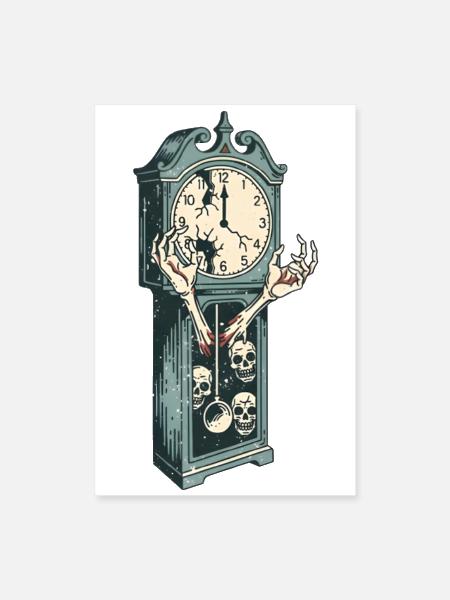 Haunted by 67 Creepy Clock Halloween Shirt - Poster 8x12 - white - Front