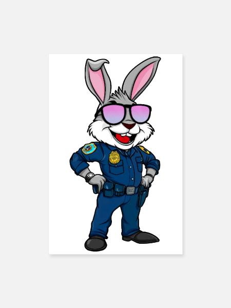 Police Rabbit Hare - Poster 8x12 - white - Front