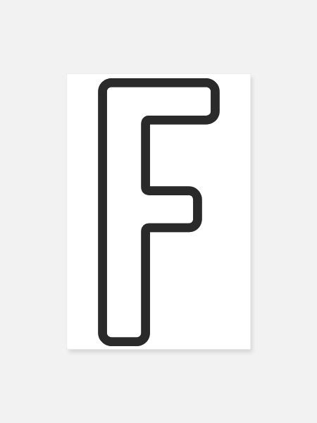 Design de type lettre F Que ce soit votre nom... - Poster 8 x 12 po - blanc - Devant