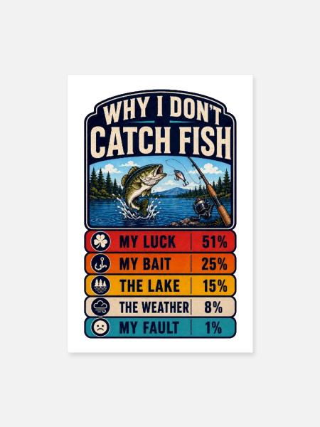 Why I Don’t Catch Fish - Poster 8x12 - white - Front