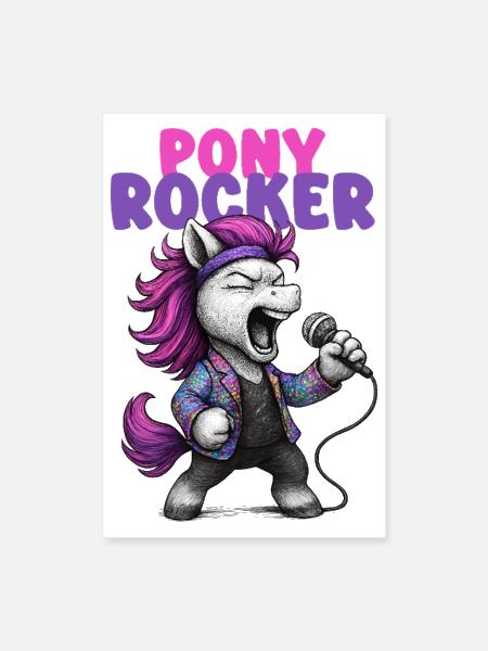 Pony Rockstar Vocalist Design - Poster 8x12 - white - Front