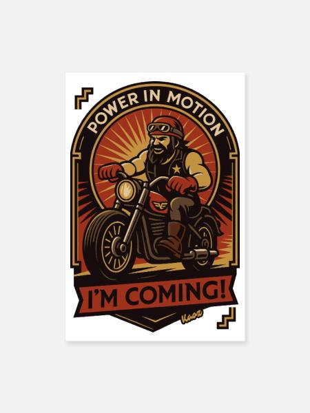 Power in Motion Moto Rider - Poster 8x12 - white - Front