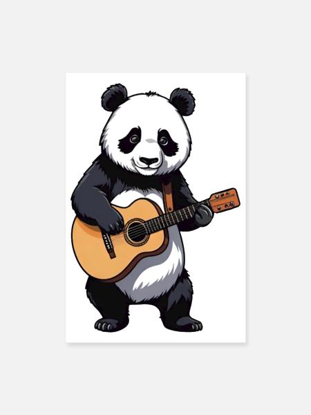 Panda Concert Music - Poster 8x12 - white - Front