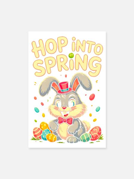 Easter Bunny Cute Spring Design - Poster 8x12 - white