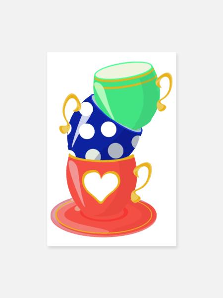 Mug coffee , colour , mug tea - Poster 8x12 - white - Front