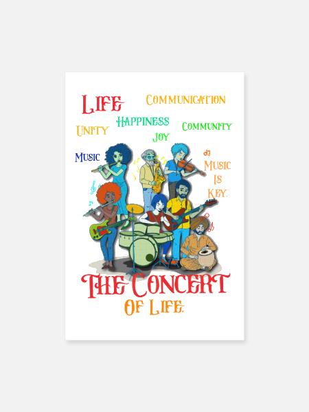 Vibrant Music Ensemble Illustration - Poster 8x12 - white - Front
