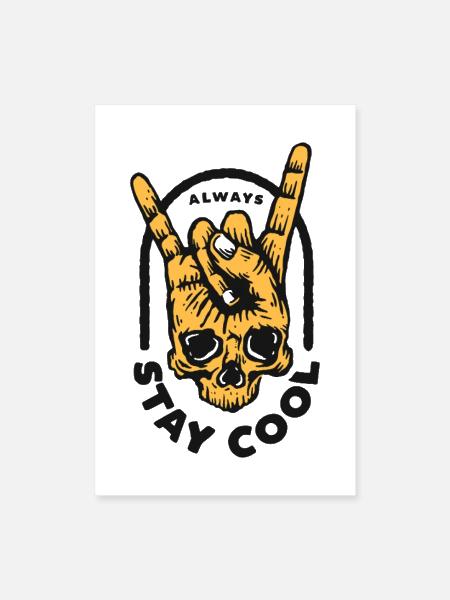 Skull Rock Hand Stay Cool - Poster 8x12 - white - Front