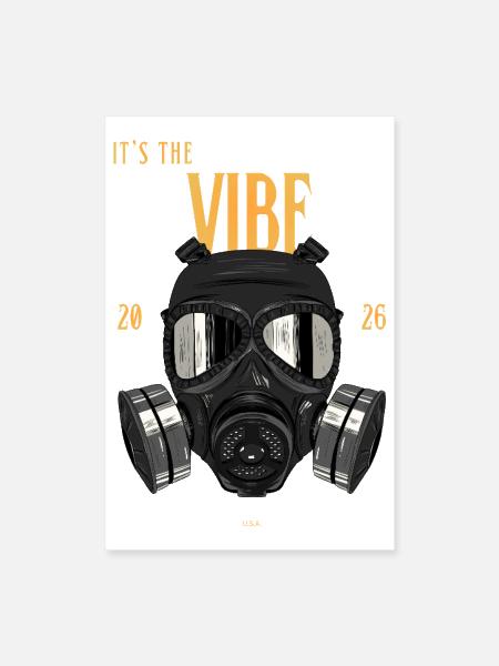Vibe: Gas Mask 2026 - Poster 8x12 - white - Front