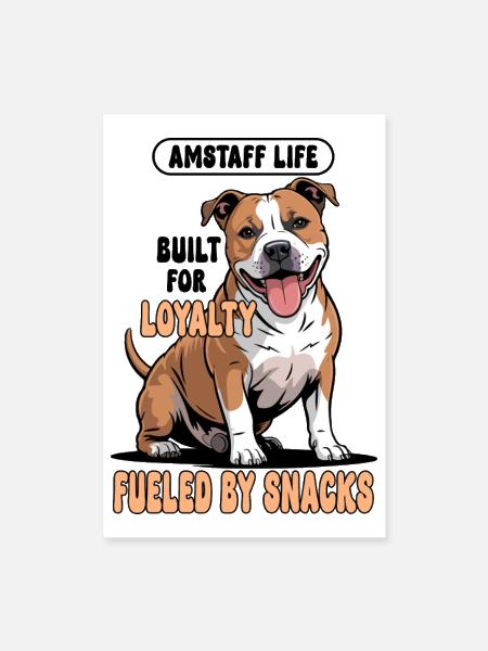 Amstaff Silhouette - Black Design for Dog Lovers - Poster 8x12 - white - Front