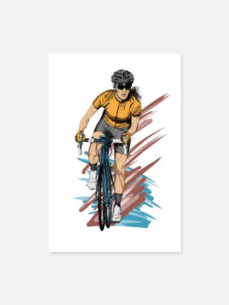 Cyclist in Motion - Poster 8x12 - white - Front