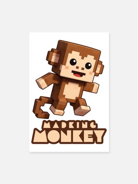 MadKing Monkey Voxel Artwork  - Poster 8x12 - white - Front