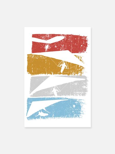 Kite Surf Stripes - Poster 8x12 - white - Front