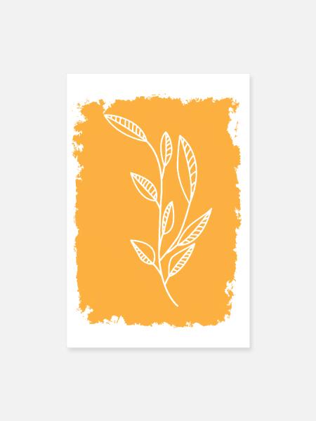 Minimalist Branch Illustration - Poster 8x12 - white - Front