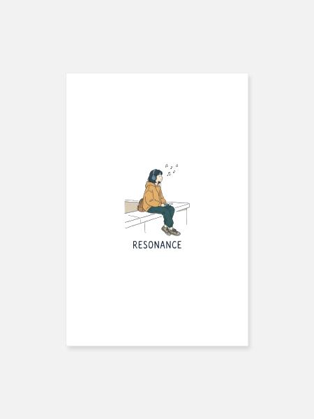 Resonance Bench Listener Hoodie Design - Poster 8x12 - white - Front