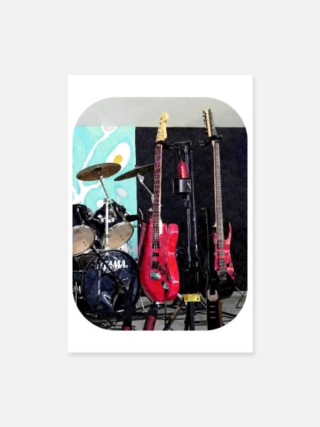 Guitars and Drums - Poster 8x12 - white - Front