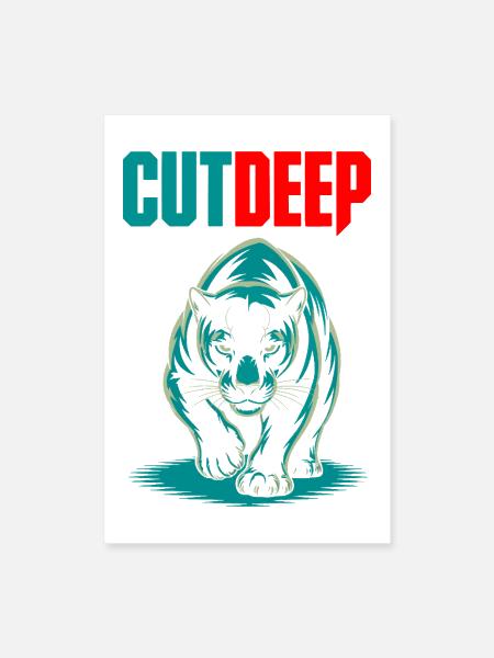 Cut Deep – Black Panther Graphic Design - Poster 8x12 - white