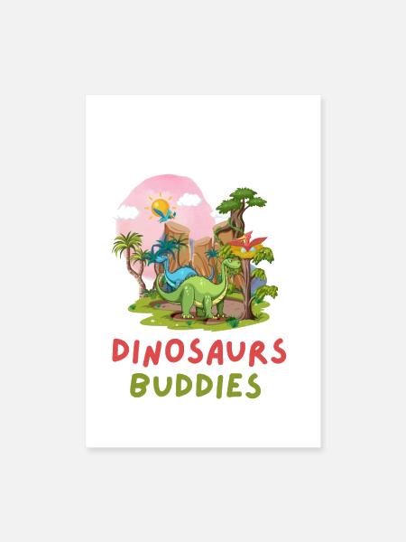 Dinosaur Buddies Jungle Adventure - Poster 8x12 - white - Front