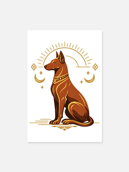 Sunlit Sentinel Dog - Poster 8x12 - white