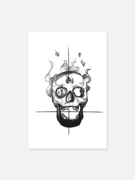 Skull Inferno Convergence - Poster 8x12 - white - Front