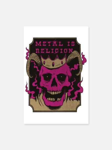 Metal is my religion - Poster 8x12 - white - Front