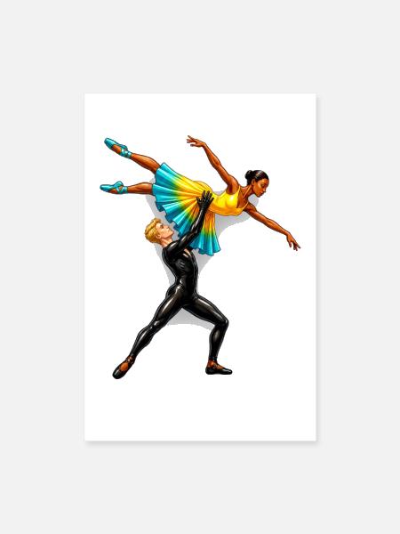 Rainbow Lift Dance Duo - Poster 8x12 - white - Front