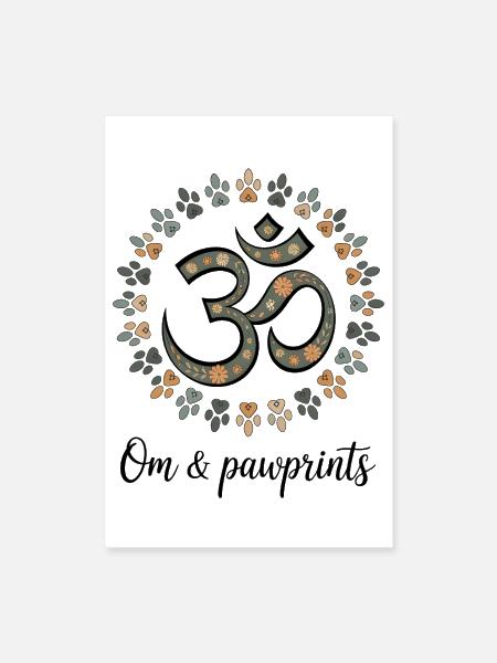 Om and Pawprints Mandala - Poster 8x12 - white - Front