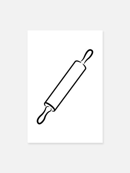 Rolling Pin Sketch - Poster 8x12 - white - Front