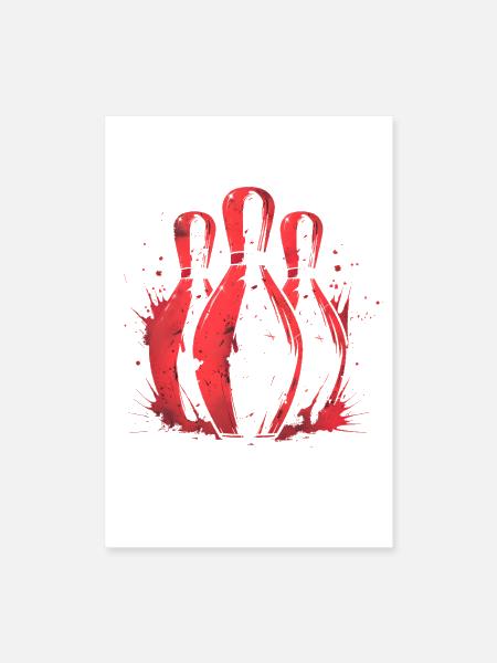 Bowling Pins Color Splotch - Poster 8x12 - white - Front