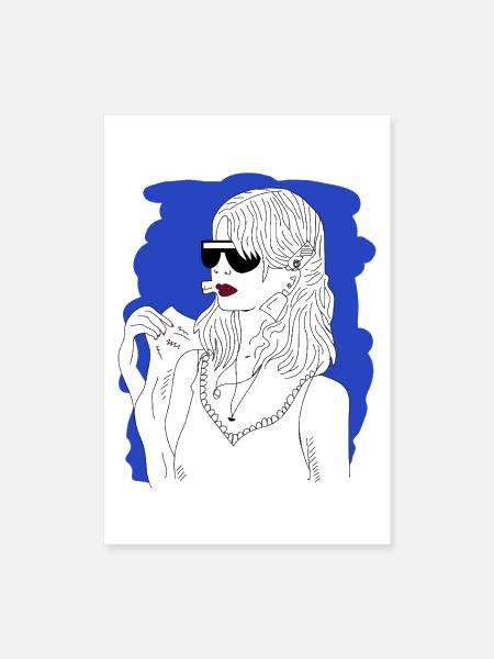Beautiful Girl Illustration - Poster 8x12 - white - Front