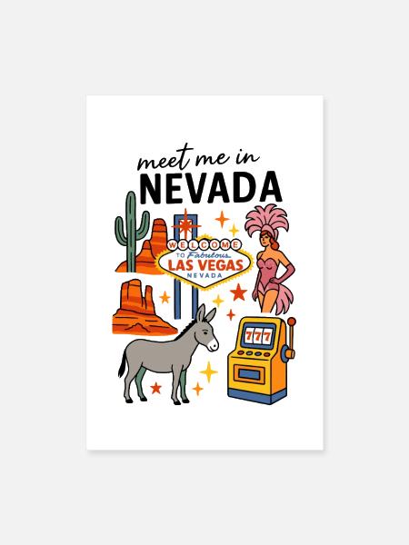 Meet Me in Nevada - Poster 8x12 - white - Front
