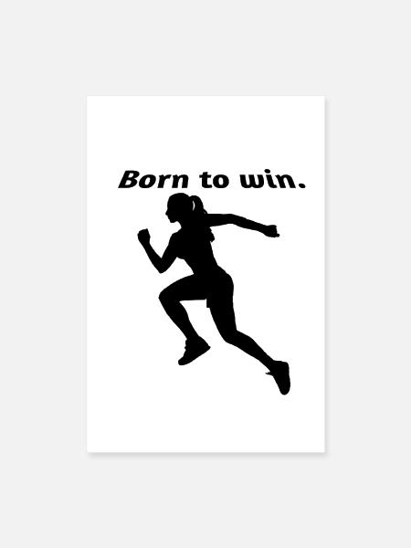 Empowering Born to Win Text Design - Poster 8x12 - white - Front