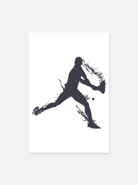 Tennis Player Serving Motion - Poster 8x12 - white - Front