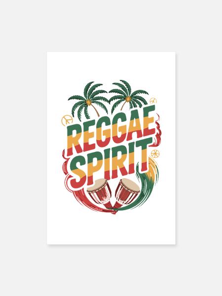  Reggae Spirit Rasta Vibes Palm Trees Peace - Poster 8x12 - white - Front