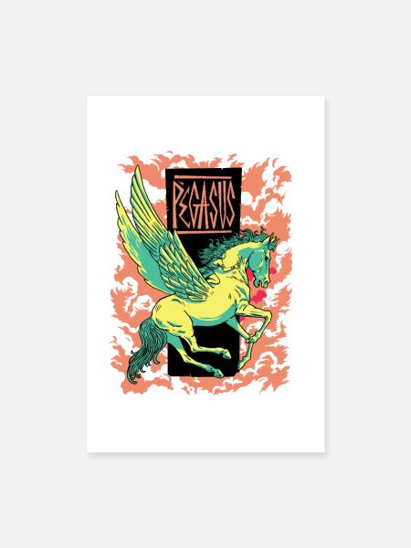 Mythic Pegasus Banner - Poster 8x12 - white - Front