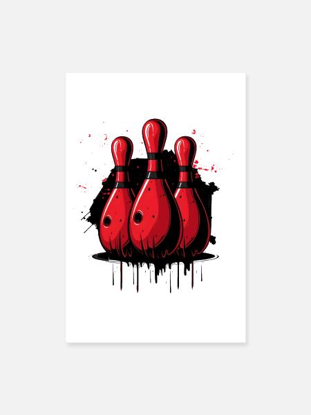 Bowling Pins - Poster 8x12 - white - Front